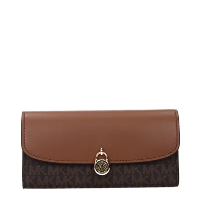 Michael Kors Monogram Padlock Wallet In Brown