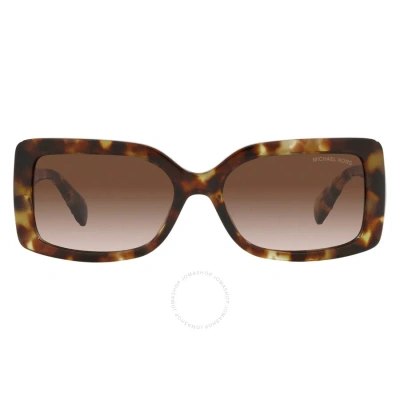 Michael Kors Brown Gradient Rectangular Ladies Sunglasses Mk2165 302813 56 In Brown / Tortoise