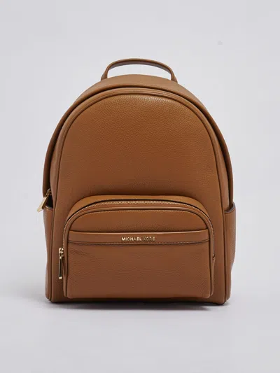 Michael Kors Brown Leather Backpack In Cuoio