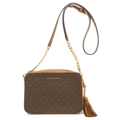 Pre-owned Michael Kors Brown Leather Coated Canvas Shoulder Bag ()