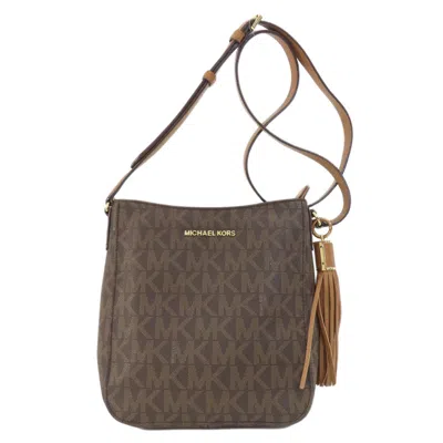 Pre-owned Michael Kors Brown Leather Coated Canvas Shoulder Bag ()