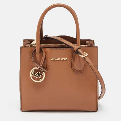 Pre-owned Michael Kors Brown Leather Small Mercer Tote