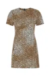 Michael Kors Brown Mini Dress With All-over Leopard Print In Tech Fabric Blend Woman