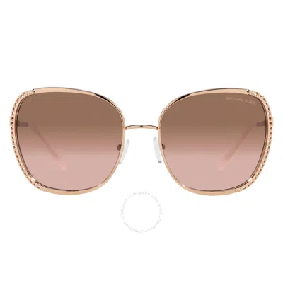 Michael Kors Brown Pink Gradient Square Ladies Sunglasses Mk1090 110811 59 In Brown/pink