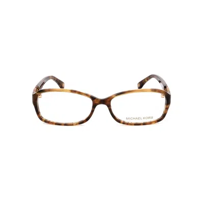 Michael Kors Brown Plastic Frames In Animal Print