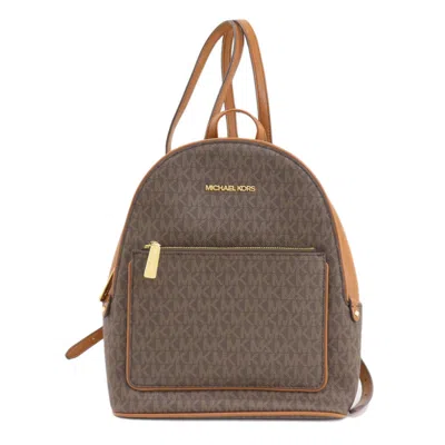 Pre-owned Michael Kors Brown Pvc Backpack ()
