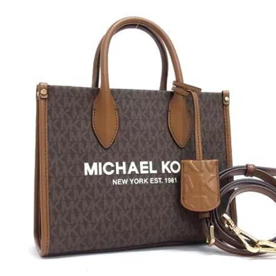 Pre-owned Michael Kors Brown Pvc Leather Handbag Shoulder Bag Tote Bag ()