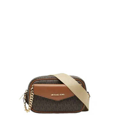 Pre-owned Michael Kors Brown Pvc Leather Pouch Shoulder Bag ()