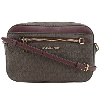 Pre-owned Michael Kors Brown Pvc Shoulder Bag Sling Bag ()