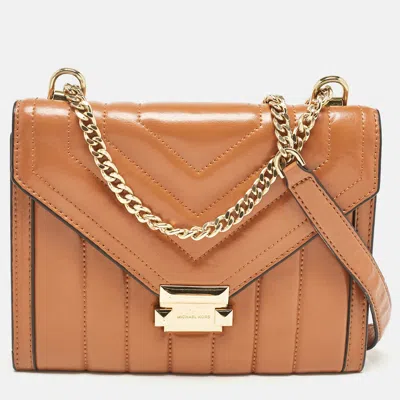 Pre-owned Michael Kors Brown Quilted Leather Large Whitney Shoulder Bag