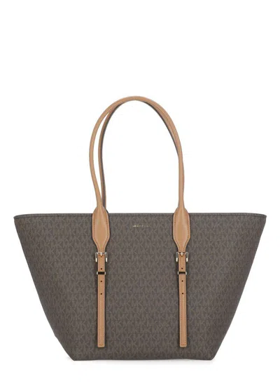 Michael Kors Brown Shopping Bag In Marrone E Beige
