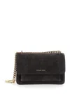 Michael Kors Brown Shoulder Bag With Chain Strap And Front Logo In Suede Woman In Black
