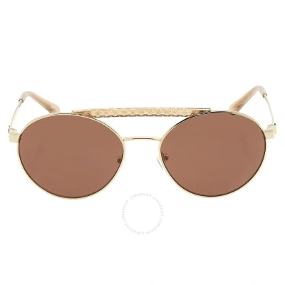 Michael Kors Brown Solid Round Ladies Sunglasses Mk1083 101473 55 In Brown / Gold
