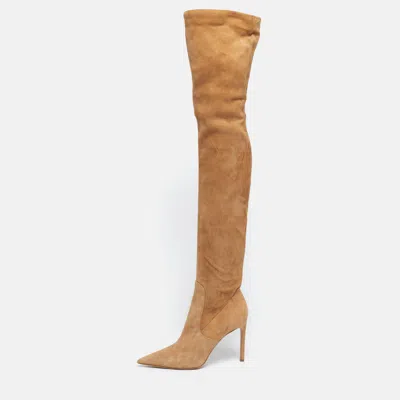 Pre-owned Michael Kors Brown Suede Rue Knee Length Boots Size 39
