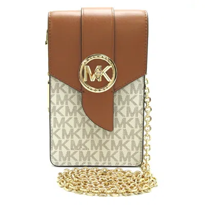 Pre-owned Michael Kors Brown White Pvc Leather Shoulder Bag ()