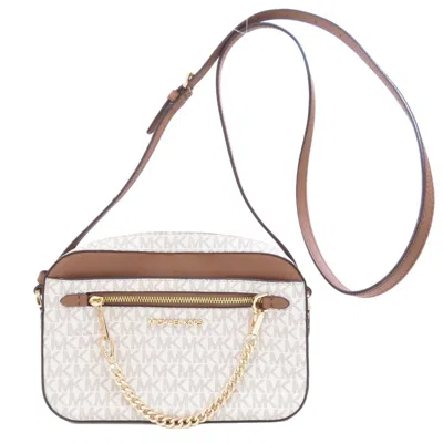 Pre-owned Michael Kors Brown White Pvc Shoulder Bag ()