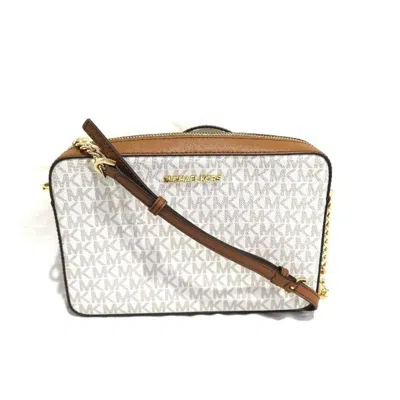 Pre-owned Michael Kors Brown White Pvc Shoulder Bag ()