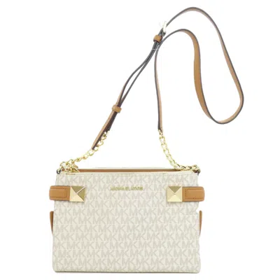 Pre-owned Michael Kors Brown White Pvc Shoulder Bag ()