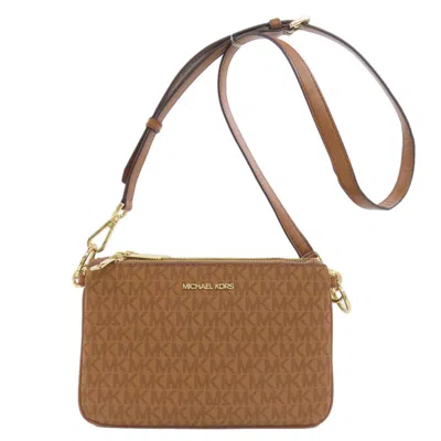 Pre-owned Michael Kors Brown White Pvc Shoulder Bag ()