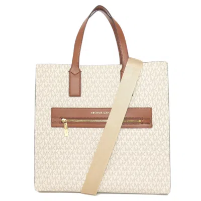 Pre-owned Michael Kors Brown White Pvc Tote Bag ()
