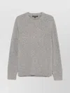 Michael Kors Brushed Wool Blend Sweater With Ribbed Texture In Neutrals