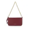 Michael Kors Bryant Bordeaux Crossbody Bag With Adjustable Shoulder Strap And Logo Lettering On The Front In Grai In Red