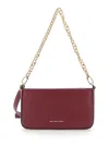 Michael Kors Bryant Bordeaux Crossbody Bag With Adjustable Shoulder Strap And Logo Lettering On The Front In Grai In Purple