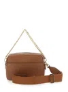 Michael Kors Bryant Brown Shoulder Bag With Logo Lettering On The Front And Chain Shoulder Strap In Hammered Leat In Brown