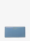 Michael Kors Bryant Large Pebbled Leather Snap-front Wallet In Blue