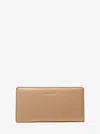 Michael Kors Bryant Large Pebbled Leather Snap-front Wallet In Brown