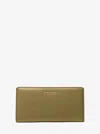 Michael Kors Bryant Large Pebbled Leather Snap-front Wallet In Brown