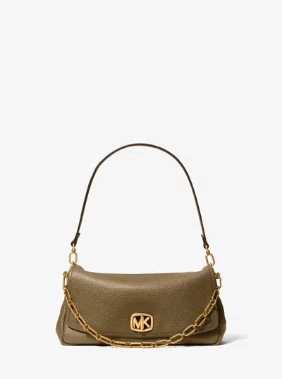 Michael Kors Bryant Large Textured Leather Convertible Shoulder Bag In Green