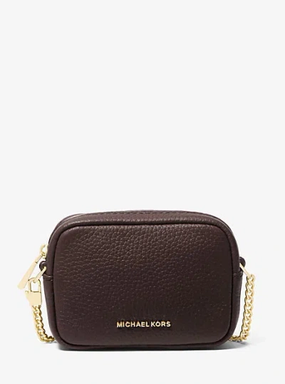 Michael Kors Bryant Leather Bag Charm In Brown