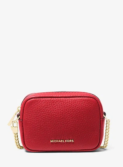 Michael Kors Bryant Leather Bag Charm In Red