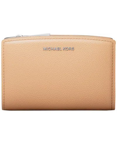 Michael Kors Bryant Leather Zip Around Mini Wallet In Peanut