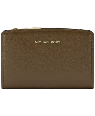 Michael Kors Bryant Leather Zip Around Wallet In Loden