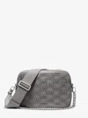 Michael Kors Bryant Medium Burnished Leather Camera Crossbody Bag In Gray