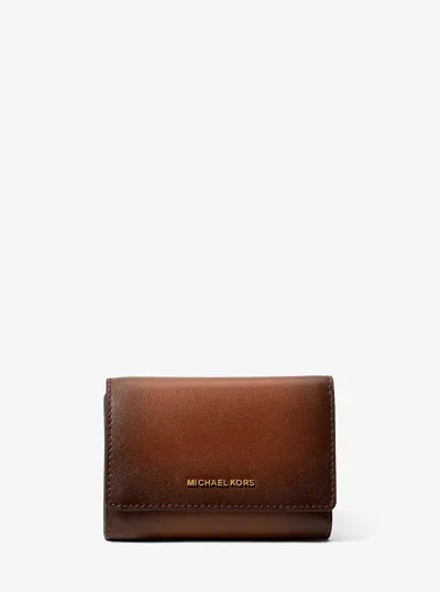 Michael Kors Bryant Medium Burnished Leather Wallet In Brown