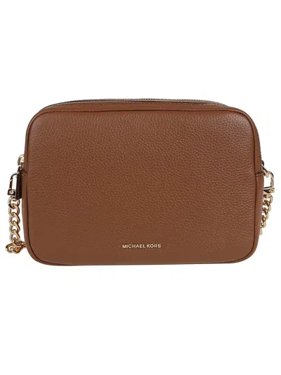 Michael Kors Bryant Medium Double Zip Chain Crossbody Camera Bag In Buff