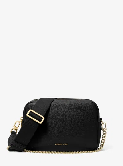 Michael Kors Bryant Medium Pebbled Leather Camera Crossbody Bag In Black