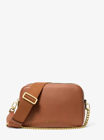 Michael Kors Bryant Medium Pebbled Leather Camera Crossbody Bag In Brown