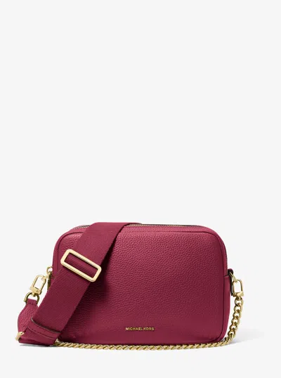 Michael Kors Bryant Medium Pebbled Leather Camera Crossbody Bag In Red