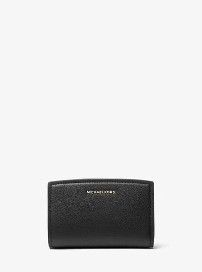 Michael Kors Bryant Medium Pebbled Leather Wallet In Black