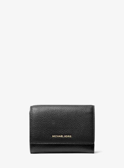 Michael Kors Bryant Medium Pebbled Leather Wallet In Black