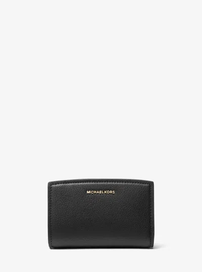 Michael Kors Bryant Medium Pebbled Leather Wallet In Black