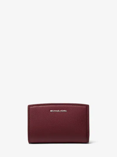 Michael Kors Bryant Medium Pebbled Leather Wallet In Burgundy