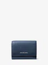 Michael Kors Bryant Medium Pebbled Leather Wallet In Blue