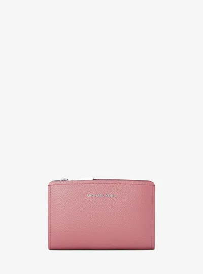 Michael Kors Bryant Medium Pebbled Leather Wallet In Pink