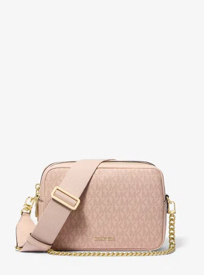 Michael Kors Bryant Medium Signature Logo Camera Crossbody Bag In Pink