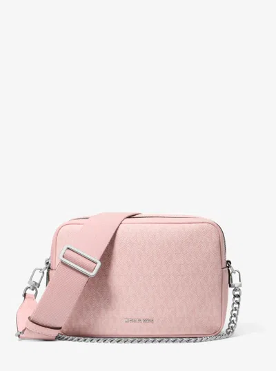 Michael Kors Bryant Medium Signature Logo Camera Crossbody Bag In Pink